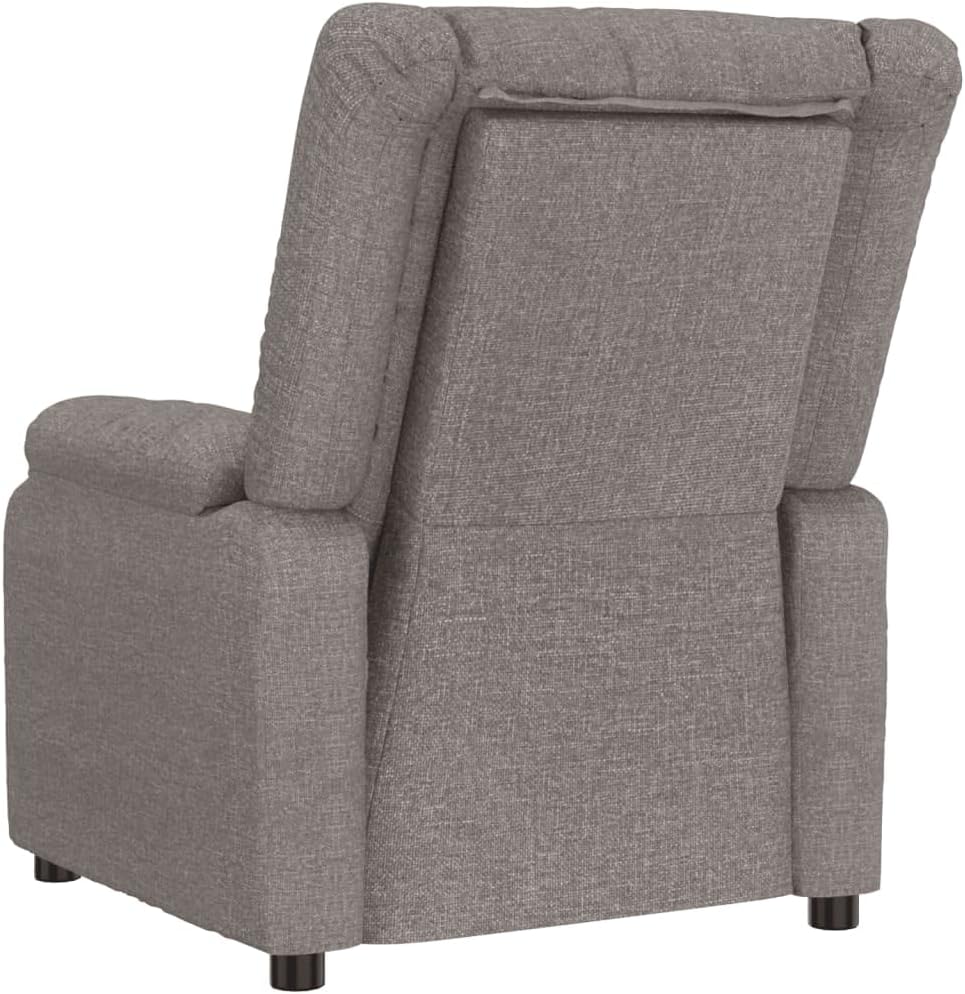 Relaxstoel taupe stof tv-stoel met ligfunctie, enkele ligstoel, relaxstoel voor woonkamer, slaapkamer A2 - QUORE
