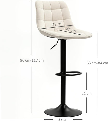 Barstoel – Barkruk – Keukenkruk – Barkrukken – Barstoelen – Verstelbare Zithoogte 63-84 cm – 360° Draaibaar Met Chenille Bekleding