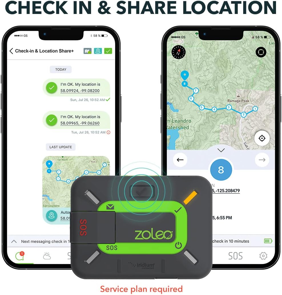ZOLEO Twee-weg satellietcommunicator - Wereldwijde sms-berichten en e-mail, SOS-waarschuwingen voor noodgevallen, inchecken en GPS-locatie - Android-iOS-smartphoneaccessoire