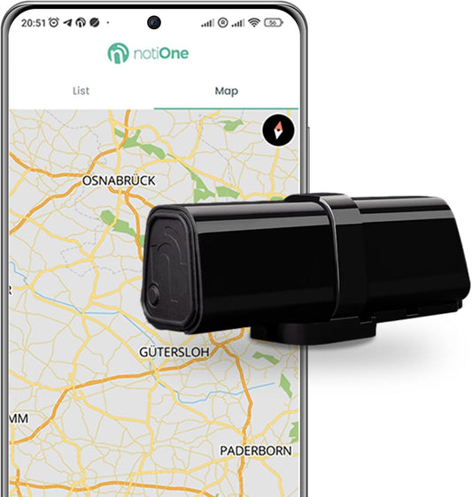 Tracker GPS basic notiOne® | Mini GPS Tracker voor voertuigen, motorfietsen, fietsen | Lokalizator zonder abonnement | Lange levensduur van de batterij | Gemaakt in Europa