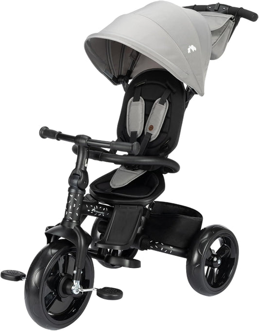 Bebeconfort Windy, driewieler met duwstang, 10 maanden- 4 jaar, 0-25 kg, groeit mee met je kind, comfortabele en omkeerbare zitting, compact opvouwbaar, driewieler voor baby en peuter, Tinted Grey