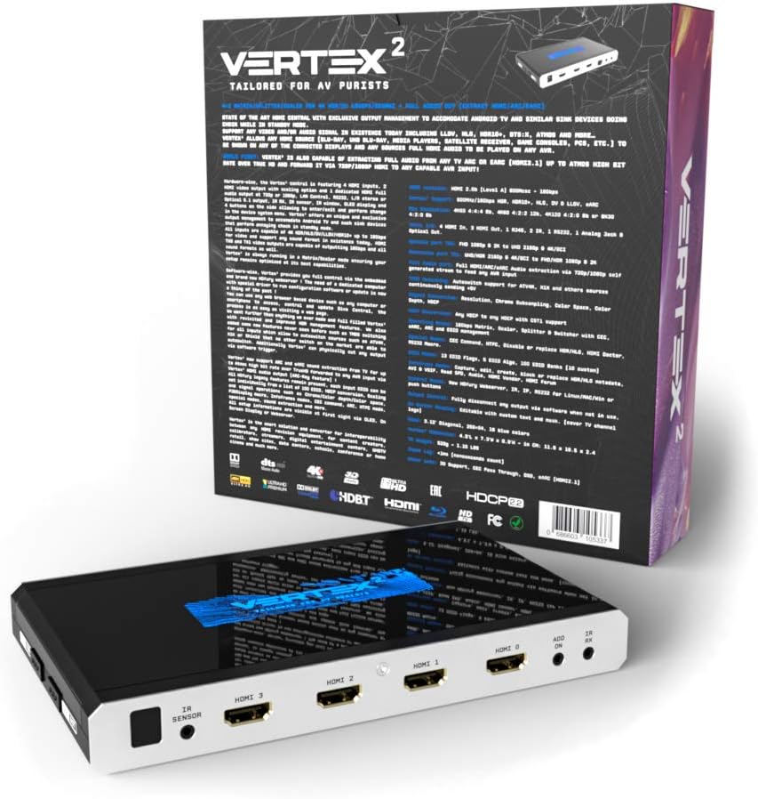Vertex² HDF0115 4K HDMI matrix-schakelaar en extender 4x2, 18,5 x 11,5 x 2,4