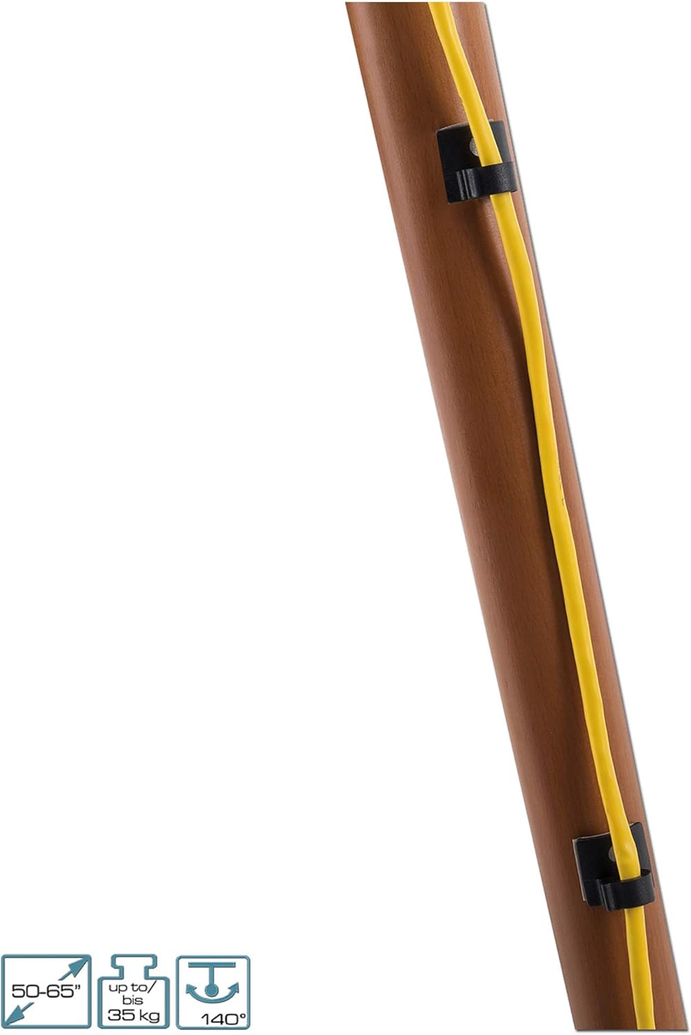 EasyLife – Design TV Trípode in Schildersezelstijl – TV Statief Voor Toestellen Tot 65 inch & 35Kg – 140° Draaibaar – in Hoogte Verstelbaar+Kabelmanagement – VESA tot 400×400 (Zwart/Donker Walnoot)