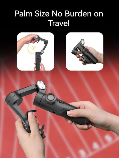 AOCHUAN Telefoongimbal voor iPhone/Android, 3-assige AI-trackingsensor, focuswiel, 8.0 anti-shake voor video-opname