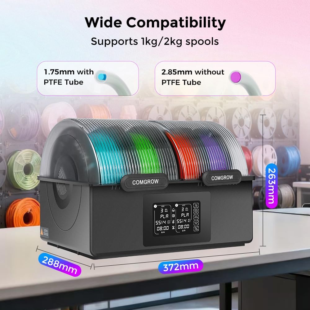 Filament Droger Box – Filament Bewaarbox – Droogkistje – 3D Printer Accessoire – Filament Opberger – Luchtdicht – Inclusief Droogmiddel Zakje