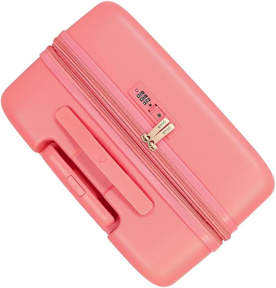 Enso Ciao Bella ABS kinderbagage, TSA-sluiting, dubbele wielen, verschillende kleuren en maten, Roze, Eén maat, Koffer Set