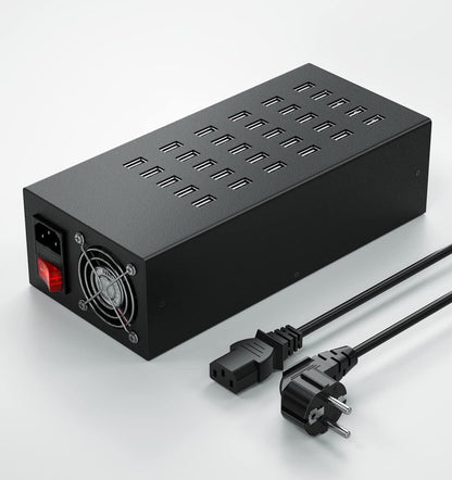 Laadstation voor meerdere apparaten, 30-poorts 300W/60A USB-laadstation, 30-in-1 USB-oplaadhub, meerdere USB-laadstations voor iPhone, iPad, Samsung, tablets en andere elektronica