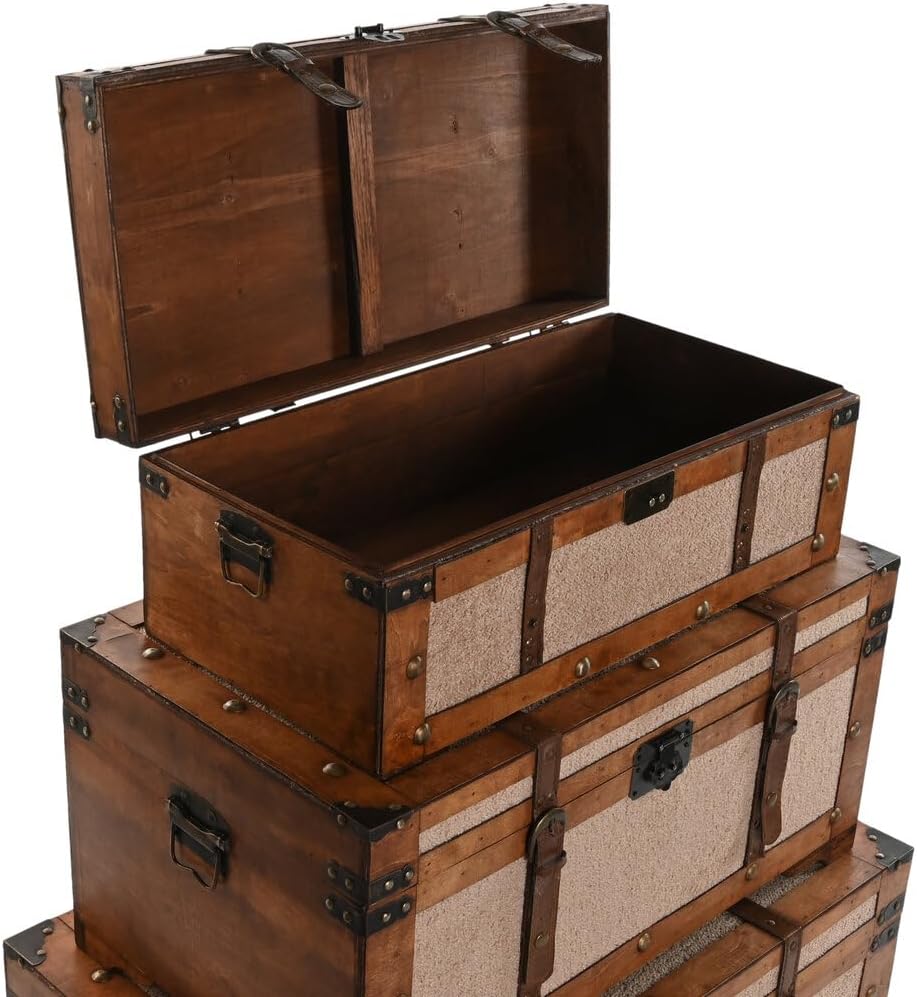Dakboxset, 3 stuks, van polyester, 80 x 49 x 45 cm, Borreguito