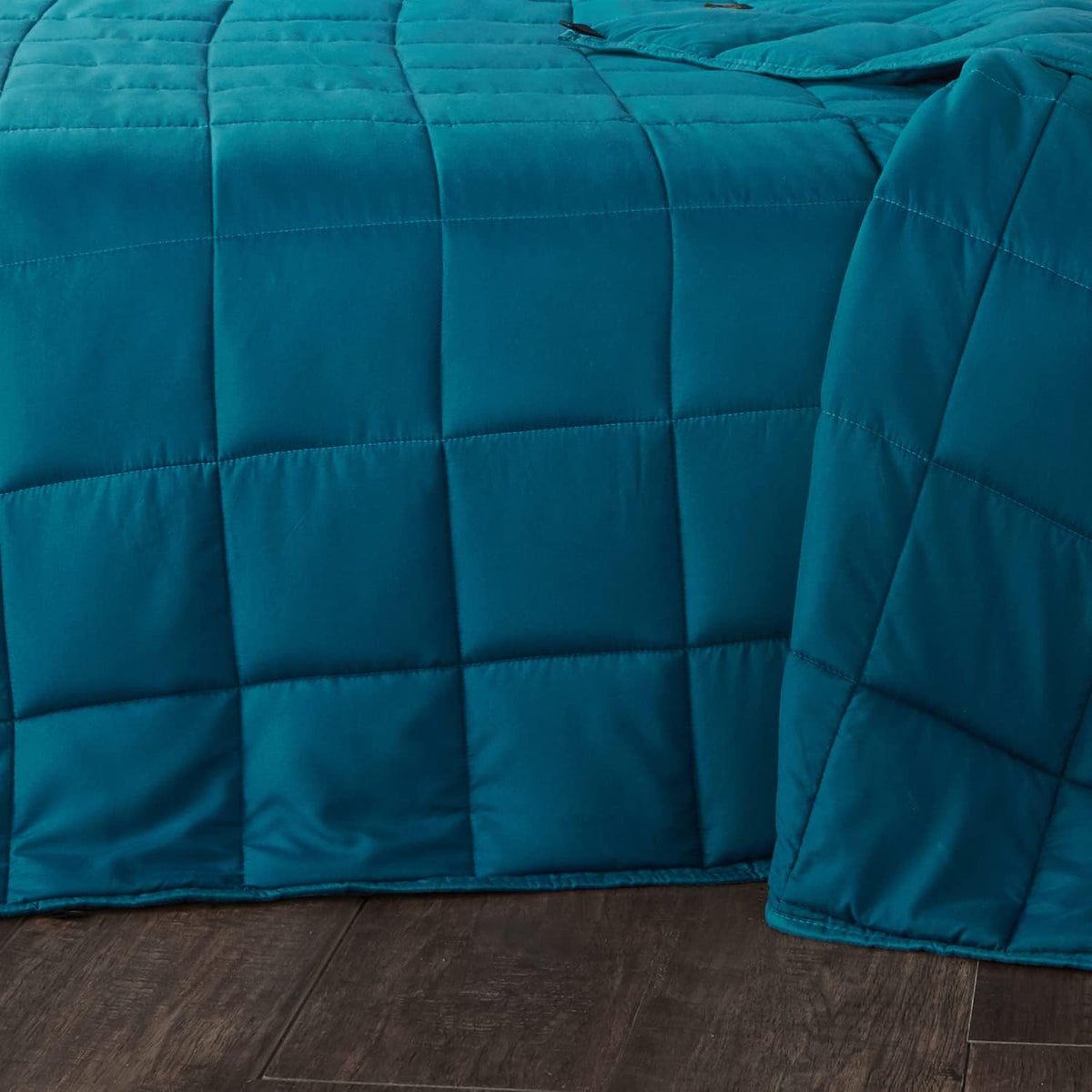 Gewogen deken met vervangbare hoes, glaskralen vullen gewogen deken voor volwassenen, angst zware deken (blauwgroen, 150* 200cm, 6,8 kg)