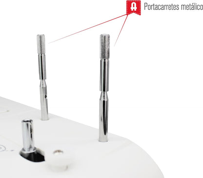 Naaimachine – Elektrische Naaimachine – Huishoud Naaimachine – Stikmachine – Draagbare Naaimachine – Koraalroze – Compact Formaat 30 X 19 X 37 Cm – Dubbele Naaivoet Voor Dikkere Stoffen