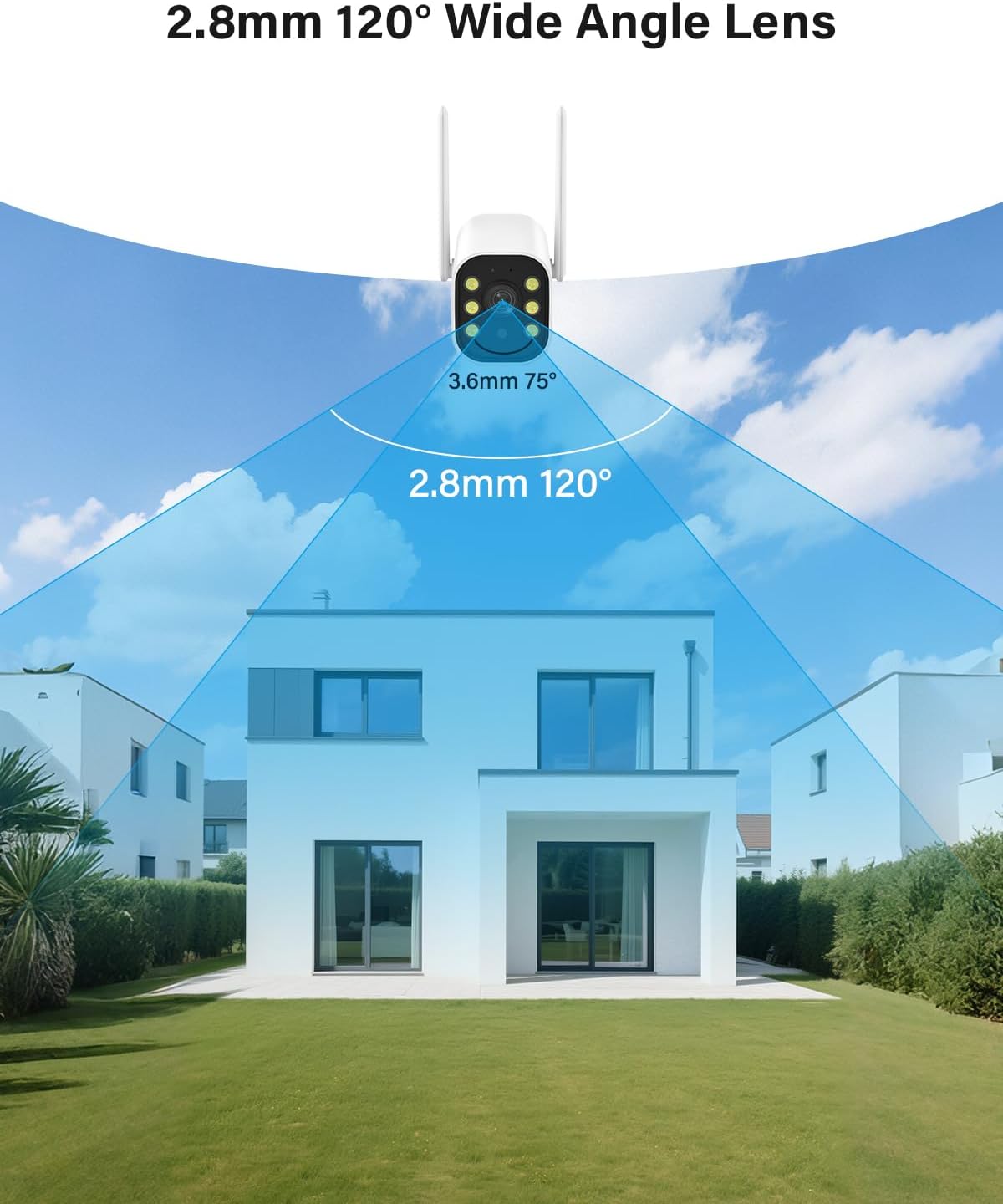 Jennov 5MP Bewakingscamera Set, 10CH 5MP WLAN NVR met 4x WiFi Buitencamera met 120° Groothoek, 24/7-opname, Persoonsdetectie, 2-Wege-Audio, Kleuren-nachtzicht, 1TB
