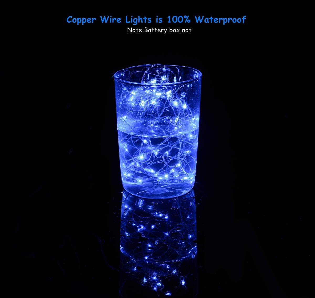 Cwylod - Led koperdraad Lichtsnoer - Waterdicht - LED Lichtsnoer - Werkt op Batterijen - DIY Bruiloft Feest Kerstdecoratie - 3V - 5m - Blauw - QUORE