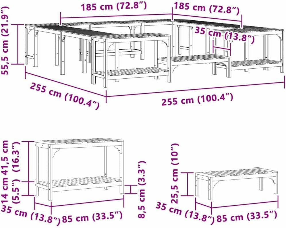 vidaXL Hot Tub Environment Brown 250 x 250 cm - QUORE