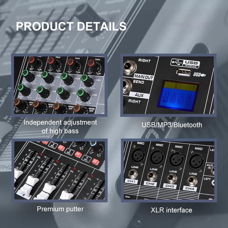 Powermixer met versterker Soundcraft audio mixer 8 kanaals, DJ profi audio interface, streaming muziek live, 2 * 300W geluidskaart 16 DSP reverb-types