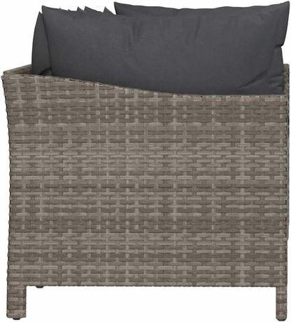 vidaXL 4-piece Lounge set with cushions poly rattan grey - QUORE