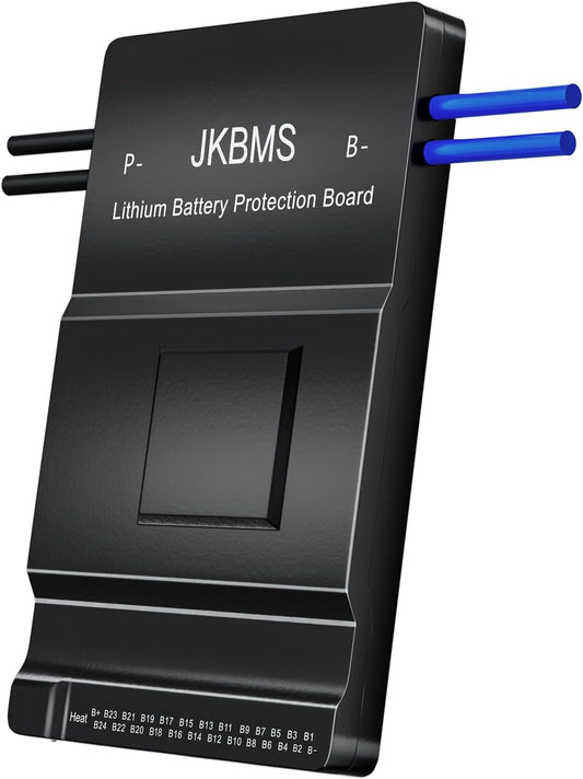 JKBMS Smart BMS 8S-24S 24V-72V 100A 0.6A met Bluetooth, RS485 en Actieve Balancering voor Li-Ion, LiFePO4 en LTO Batterij Bescherming (JK-BD6A24S10P)