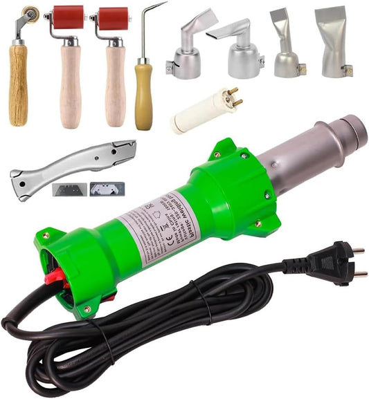 Plastic Lasmachine – Lasapparaat – Soldering Gun – Hete Lucht Pistool – PE Lasser – 1600 W Vermogen – LED Verlichting & Platte Nozzle - QUORE