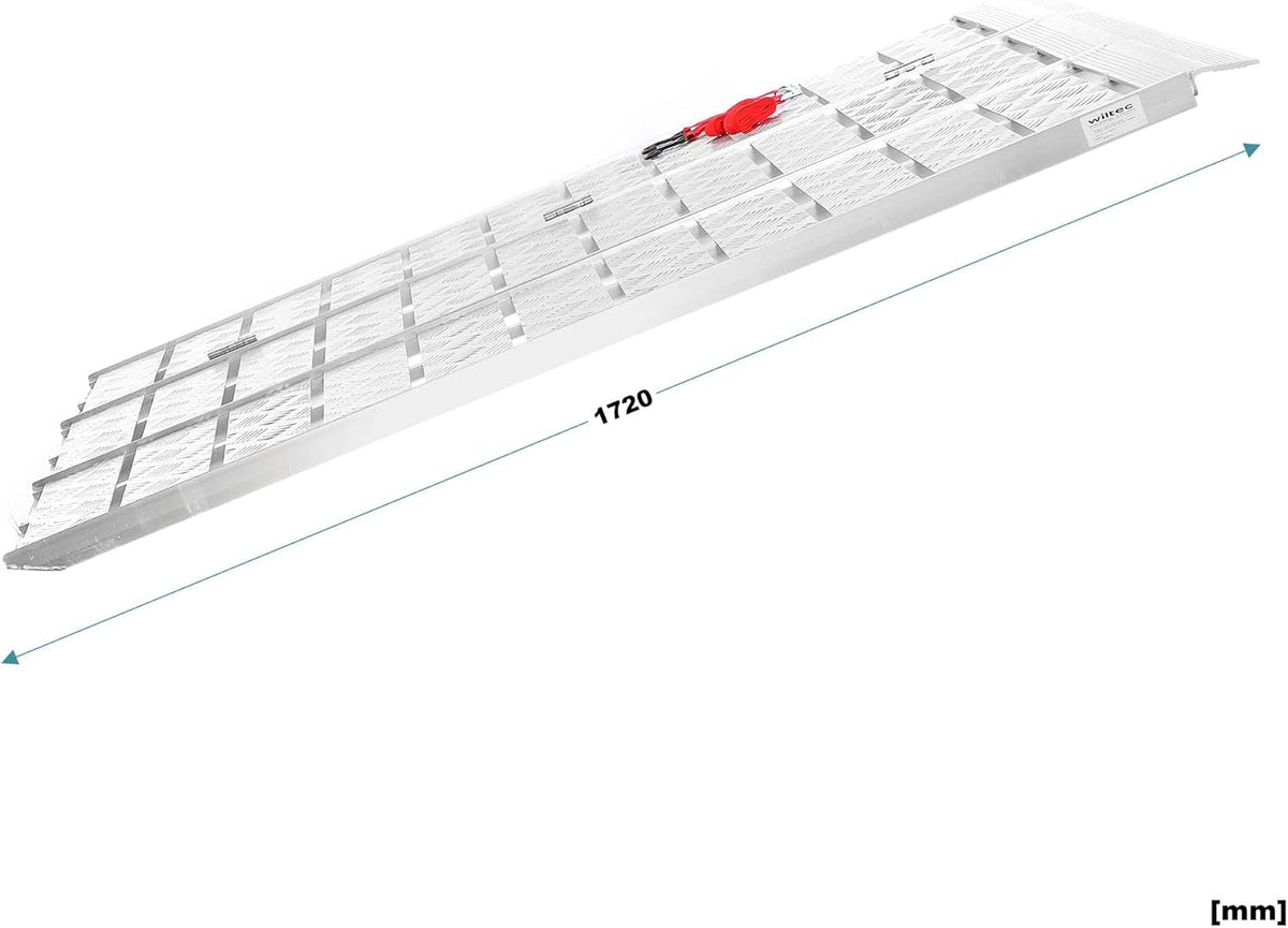 Wiltec 3-delig opvouwbare oprijplaat tot 340 kg per element 172 cm laadplaat anti-slip oprijden