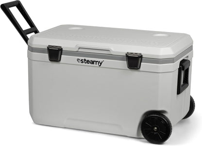 Steamy Marine 70, Roller koelbox met wielen, 70 liter, wit