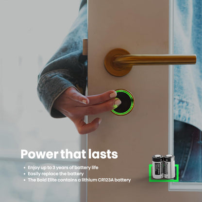 Bold SX33 Smart Lock cilinder, intelligent deurslot zonder sleutel, Bluetooth en wifi, eenvoudige installatie, app-bediening, zwart
