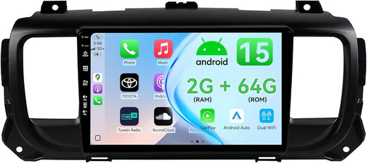 MSD [2G+64G] Autoradio Voor Citroen Jumpy 3 / Peugeot Expert/Toyota Proace/Opel Vivaro 2016-2021 | Android 15 GPS Navigation Radio | CarPlay Android Auto Stuurwiel DAB DSP | Camera | 2 Din 9 Inch