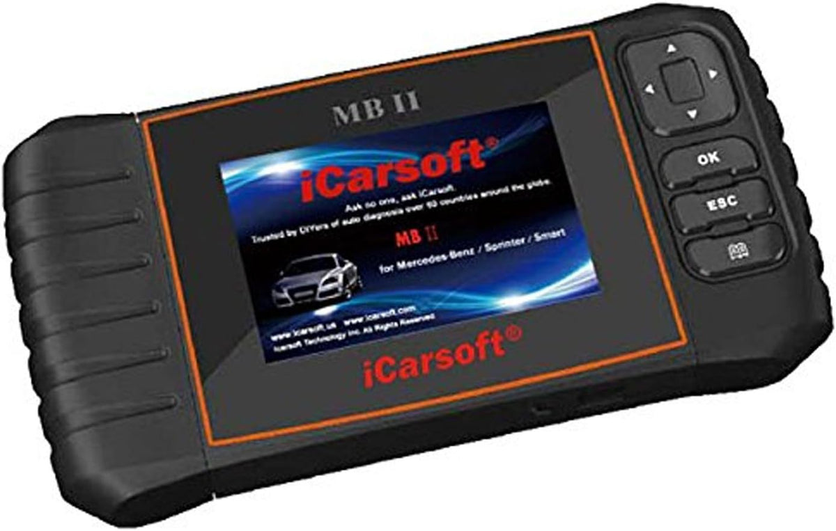 iCarsoft MB II Diaganoseapparaat OBD2 Benz diagnose fouten lezen en verwijderen olie service resetten SBC reset DPF reset