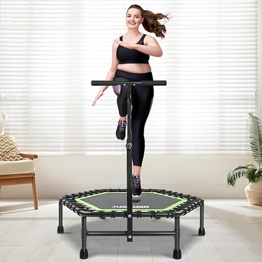ONETWOFIT 42"/45" Rebounder Trampoline for Adults, Silent Mini Trampoline Indoor Exercise Fitness Trampoline Bungee Rebounder - QUORE