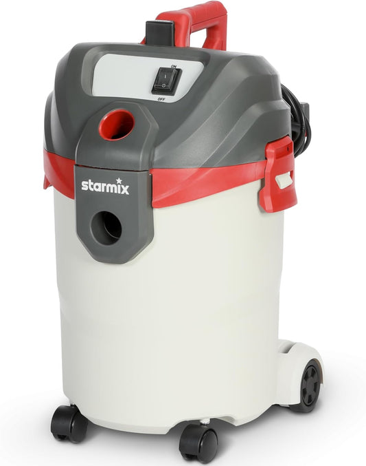 Starmix Flexo P-1420 110103 Nat- en droogzuiger (1400 Watt, industriële stofzuiger met 20 l reservoir, met blaasfunctie, filterreiniging, max. 216 mbar, stofzuiger voor bouwplaats + werkplaats)