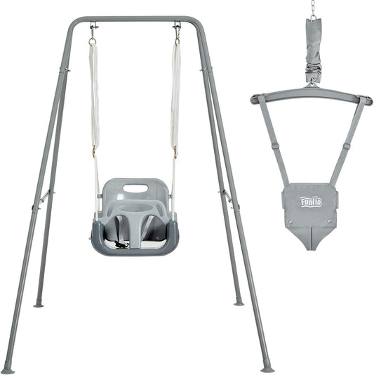 FUNLIO 2-in-1 swingset voor jumper grijs