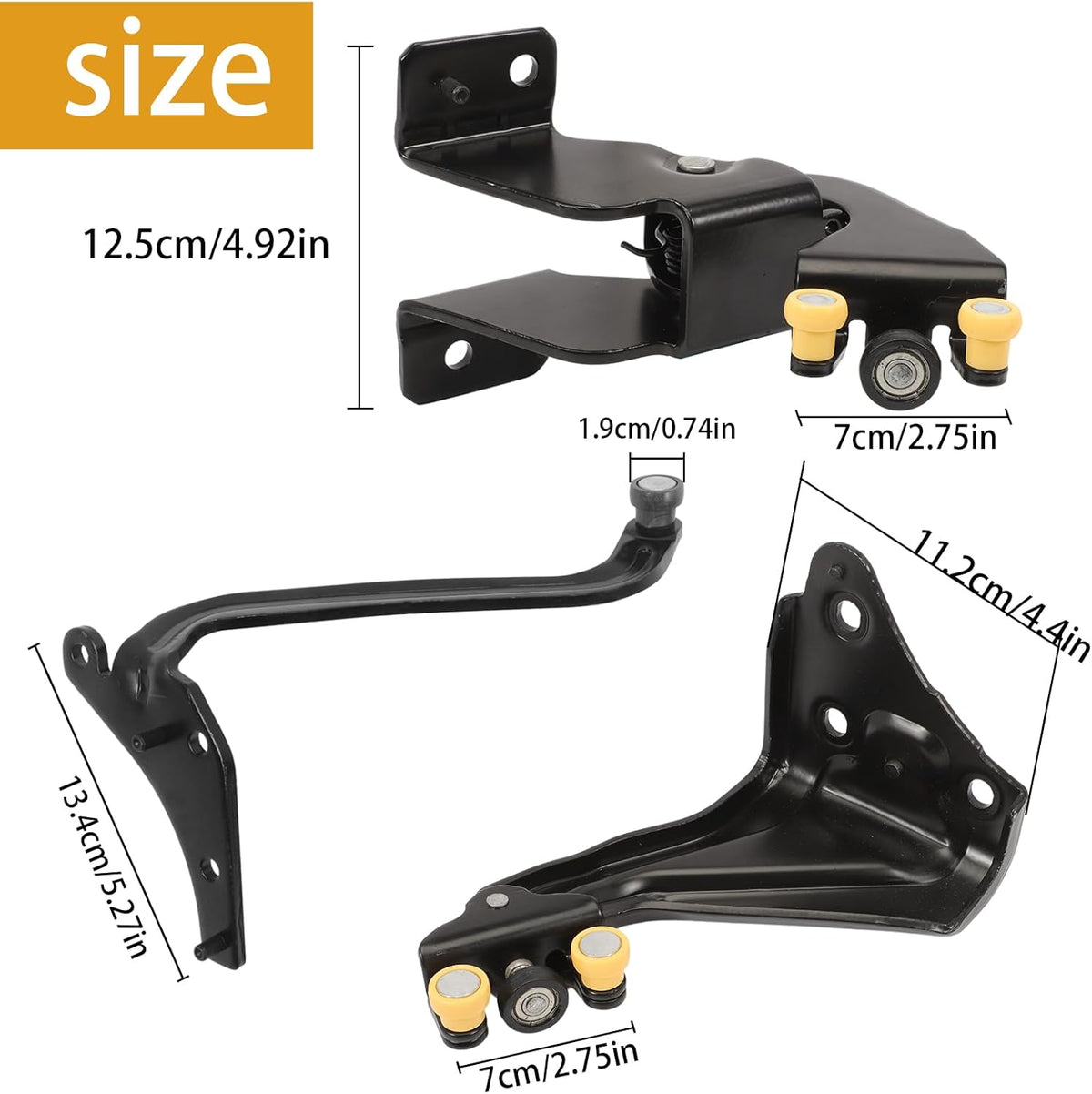 1498207080 Deurrolset voor de rechterkant, compatibel met Jumpy II Expert II/Expert Tepee Scudo II, schuifdeurrol OE 1498209080 (zwart)