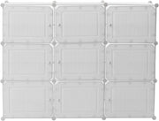 Shoe Cabinet - Shoe Rack - Portable Shoe Rack - 36 Pairs of Shoes - DIY Shelf Organizer - Plastic Shoe Cabinet - with Doors - Entrance - White