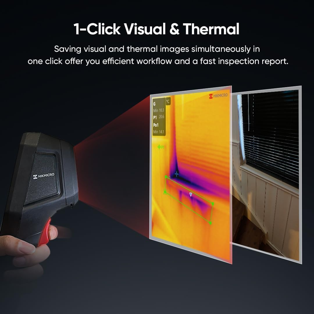 HIKMICRO B10 256x192 IR-resolutie thermische beeldcamera, 2 MP visuele camera, volledig scherm meting, 25 Hz verversing, 3,2 inch LCD-scherm, IP54, -35 °F ~1190 °F Temperatuurbereik