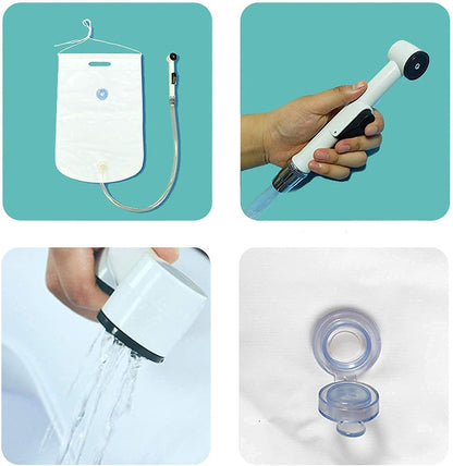 Opblaasbare badkuip douche bad wastafel kit voor ouderen, gehandicapten, senioren, bedlegerige patiënten, gehandicapten, bad in bed. met uitstekende uitademing en ontlaat samen luchtpomp