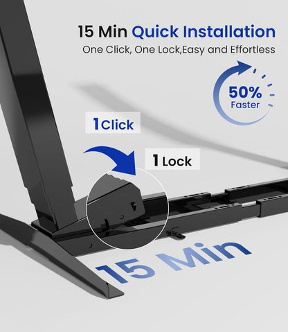 MAIDeSITe T2 Pro Max Elektrisch in hoogte verstelbaar bureauframe, 135 cm in hoogte verstelbaar tafelframe, dubbele motor, draagvermogen 160 kg met Piano Master Control-systeem en