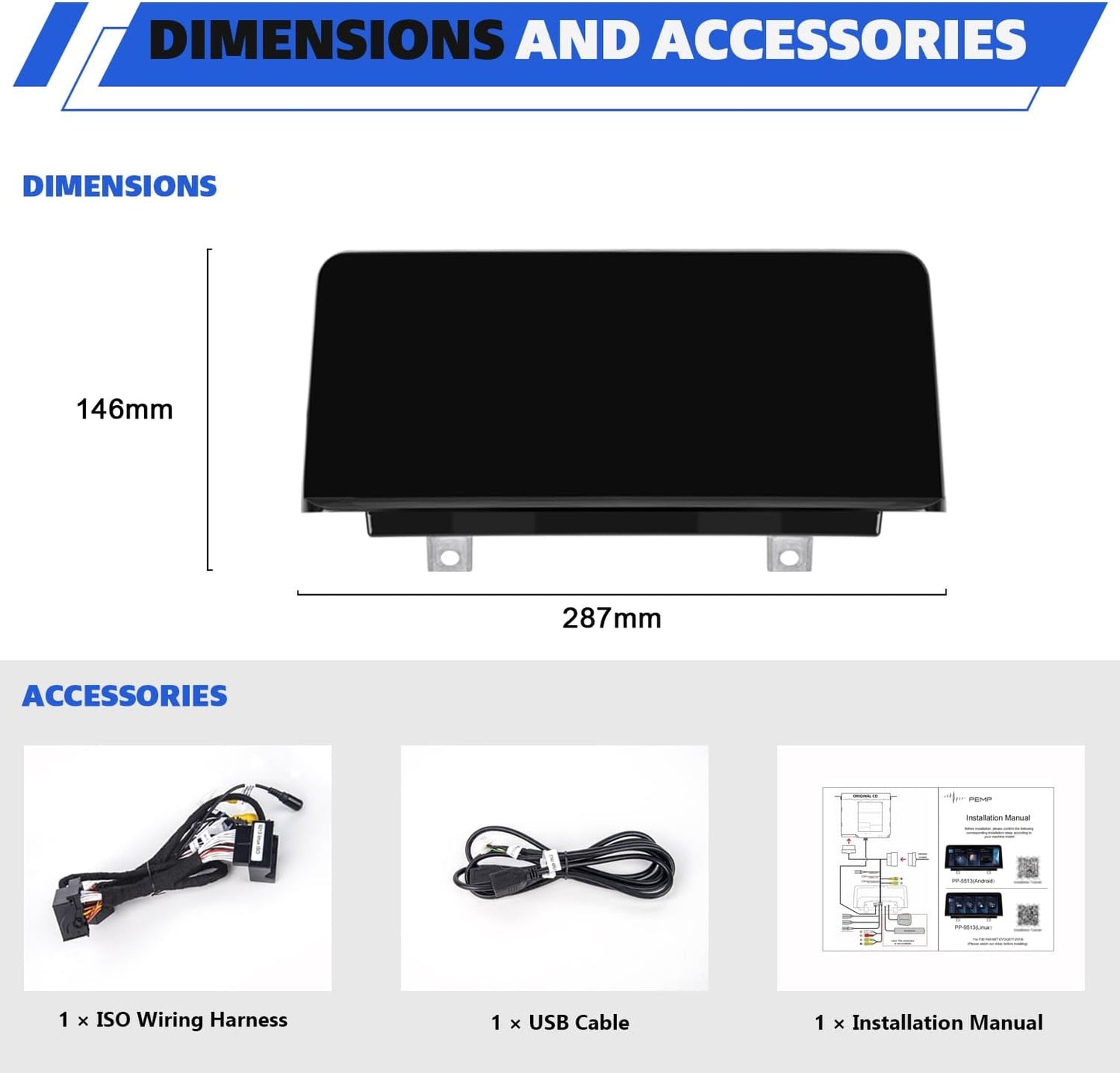 Android Carplay Monitor – Multimedia Scherm – Auto Display – Touchscreen Navigatie – 10,2 Inch HD IPS – Snapdragon 8-Core Processor – 4G WiFi Connectiviteit