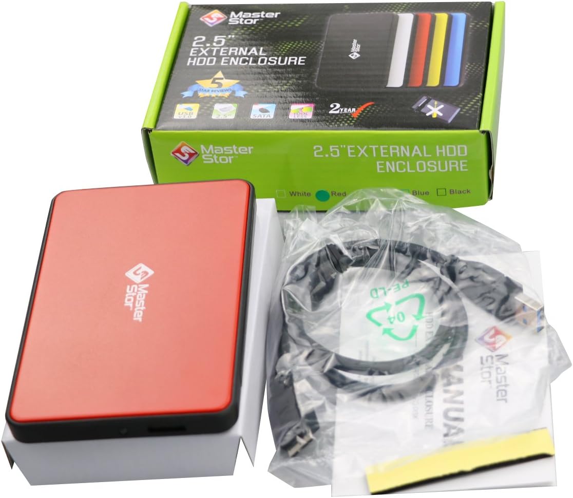 MasterStor Harde Schijf 2,5 inch SATA Externe Harde Schijf USB 3.0 Draagbare Externe Harde Schijf Super-Fast Voor Mac Laptop En PC Harde Schijf ROOD 1 TB