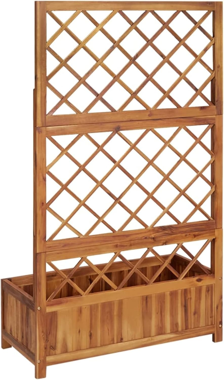 Trellis Planter, Outdoor Planter, Flower Pots for Flowers and Plants, Gardening, Urban Garden, Patio, Grow Table, Garden Home, Solid Acacia Wood, 85 x 38 x 150 cm - QUORE