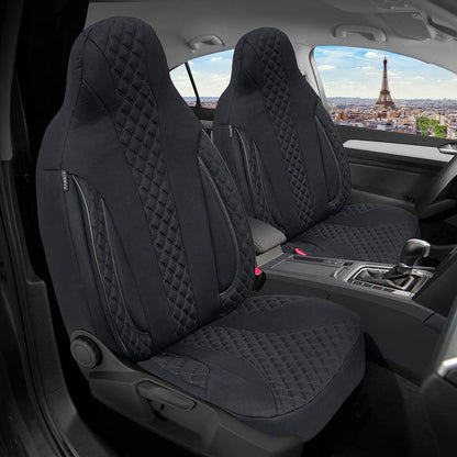 BREMER SITZBEZÜGE Autostoelhoezen voor piloten, compatibel met VW Golf 5, bestuurder en passagier vanaf 2003-2009, autostoelhoezen, set van 2, zwart