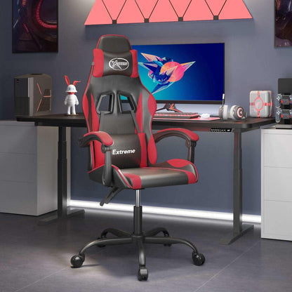 Gamingstoel – Gamestoel – Bureaustoel – Gamerstoelen – Kunstleren Zwarte Rode Stoel – Verstelbare Rugleuning – 360 Graden Draaibaar