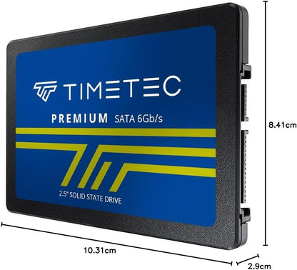 Timetec 1TB SSD 3D NAND SATA III 6Gb/s 2,5 inch 7 mm (0,28") 800TBW Leessnelheid Tot 530 MB/s SLC Cache Prestatieverbetering Interne Solid State-schijf voor pc Computer Desktop en laptop