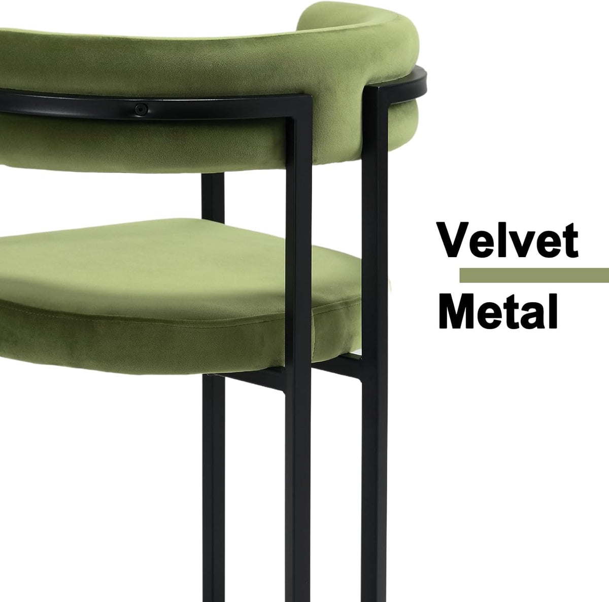 Barstoel – Barkruk – Keukenstoel – Stoel – Barkruk Set – Groen Velvet – Metalen Frame – Zithoogte 66 cm – Comfortabele Zitting - QUORE