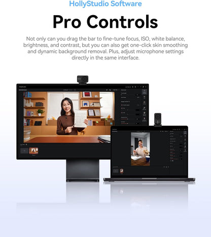 Hollyland Lyra Webcam: UHD 4K Webcam voor PC/Mac, 1/1.5" Sensor, Autoframing, PDAF, HDR - Geschikt voor Live Streaming, Videobellen & Gamen - Werkt met Zoom, Teams, Twitch en Meer (Lark A1+Lyra)