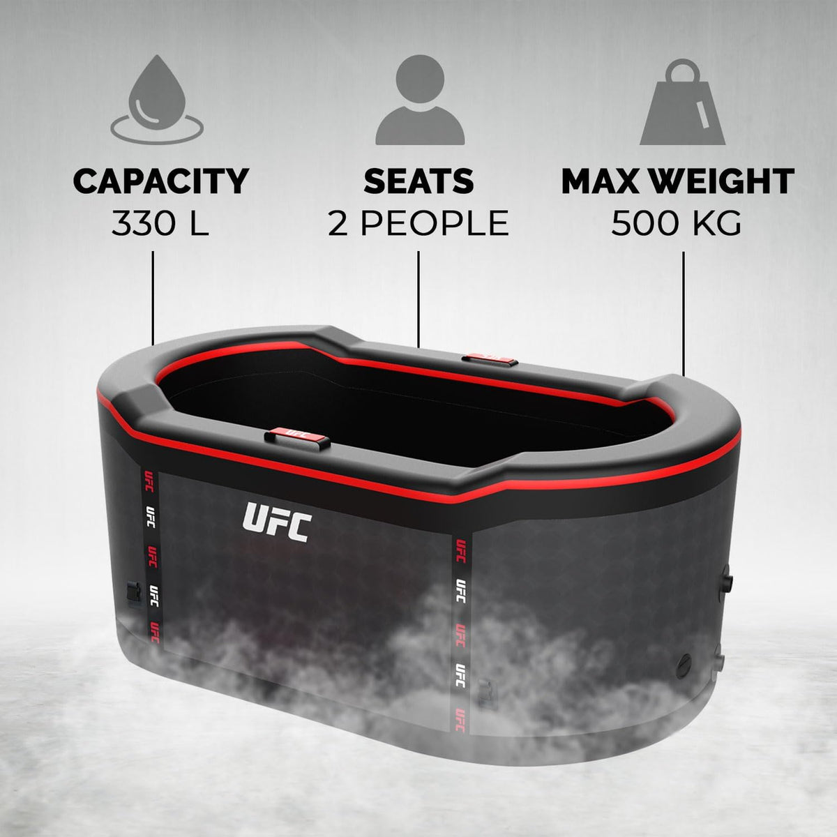 N NETSPA Ice Bath UFC (SP-UFC301) - ICEBATH UFC Dropstitch Cold Bath: innovatie in de hersteldienst - 170 x 67 x 92 cm - 1 persoon - 320 L - compatibel met ijsblokjes en chiller