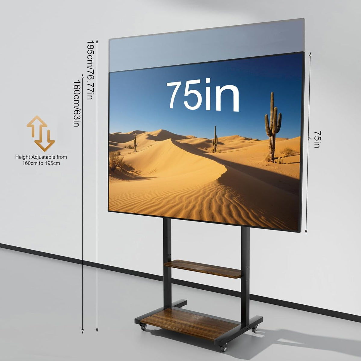 unho Tv-standaard, televisiestandaard met AV-planken voor 40-86 inch televisie