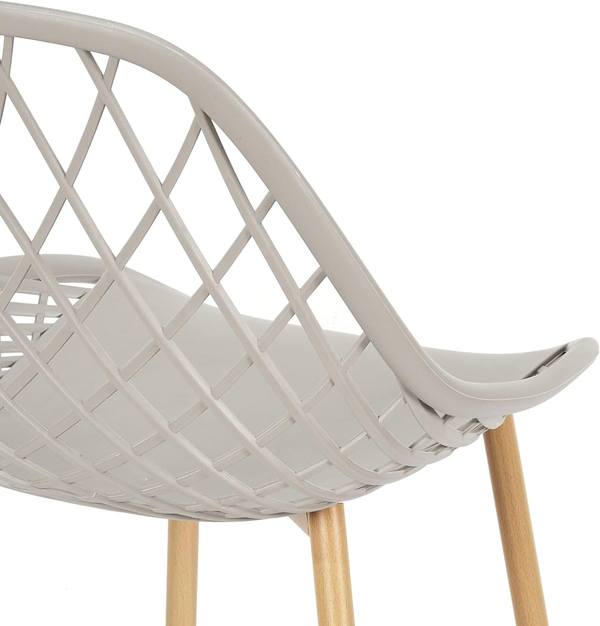 THE HOME DECO FACTORY 4 stuks stoelen voor buiten, Malaga, polypropyleen, taupe, bruin, 58 x 80,2 x 51,2 cm