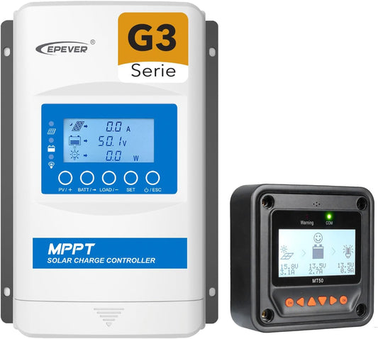EPEVER MPPT XTRA-N G3(nieuwe versie) XTRA4210N Solar laadregelaar, laadstroom 40A, 12/24VDC auto work, PV 100 V, XDS2 display met MT52 afstandsmeter