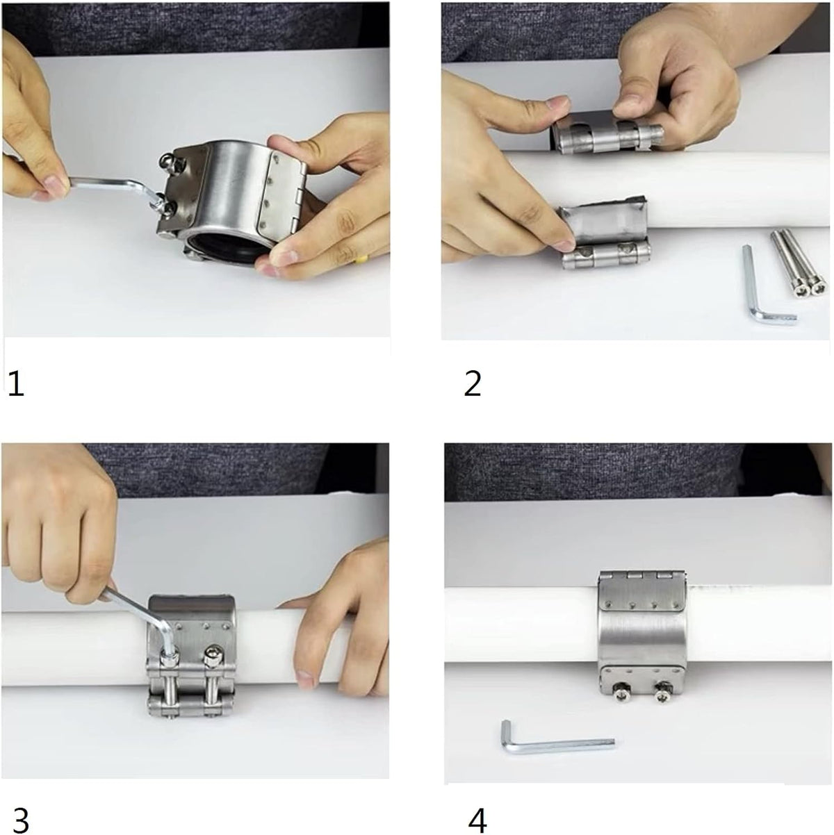 Pijp Reparatie Klem, Pijp Connector, Lek Sealer, Emergency Pipe Repair Kit voor Plastic en Metalen Buizen (106MM-112MM/4INCH/DN100)