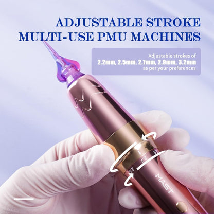 Mast P60 Tattoo Machine Set, Wireless Tattoo Pen Machine, Microblading Pen with Wireless Battery for Brow, Lip, Eyeline, Scalp, Small Tattoos