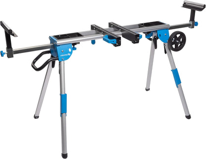 HÖGERT TECHNIK – Inklapbare, mobiele zaagtafel voor kap- en bandzagen met rolsteunen, gereedschapsplanken, stalen aluminium constructie en 100 kg draagkracht voor nauwkeurig werken