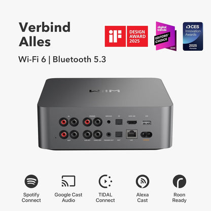 WiiM Ultra Music Streamer & Digitale Voorversterker | 3,5" Touchscreen, Compatibel met GoogleCast & Alexa, Stream Spotify, Amazon Music, Tidal | HDMI ARC,Phono-ingang & Koptelefoonuitgang | Space Grey